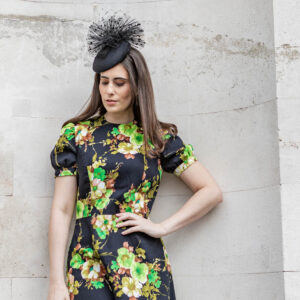 Sasha in black - spotty tulle cocktail hat - Image 3