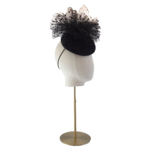 Sasha in black - spotty tulle cocktail hat - Image 2